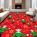 Red Festive Elf-Star Rug(Red)