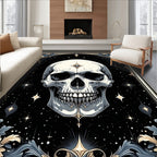 Mystical Black and White Skull Rug(Black)