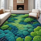 Green-Blue Forest Serene Rug(Green)