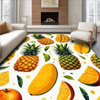 Bright Tropical Fruit Print Rug(Yellow)