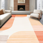 Modern Orange Peach Geometric Rug(Orange)