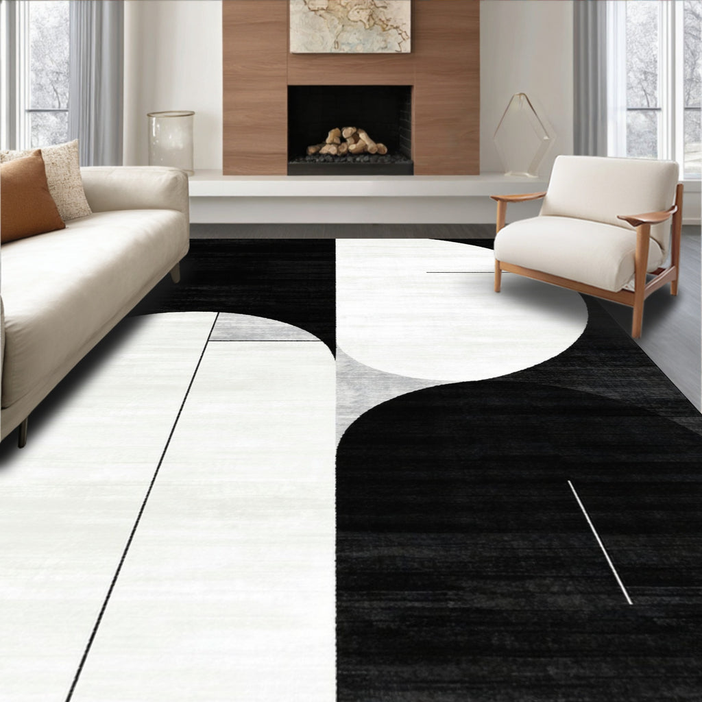 Monochrome Geometric Modern Rug