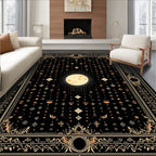 Black Gold Celestial Ethereal Rug(Black)