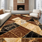 Brown Black Cream Geometric Modern Rug