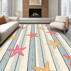Coastal Starfish Striped Rug(Beige)