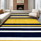 Navy & Mustard Striped Vibrant Rug