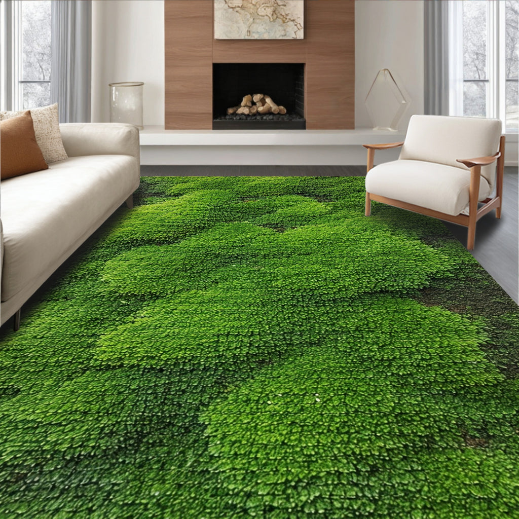 Fresh Green Leaf Cluster Rug(Green)