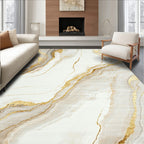 Luxurious Gold Marble Vein Rug