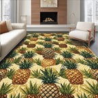 Earthy Pineapple Pattern Tropical Rug(Beige)