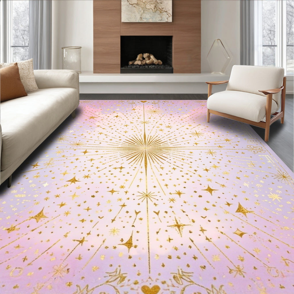 Pink-Purple Starburst Dreamy Rug(Pink)