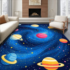 Navy Blue Whimsical Galaxy Rug
