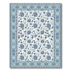 Serene Blue Floral Vine Rug(Blue)
