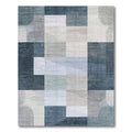 Serene Blue Gray Geometric Rug