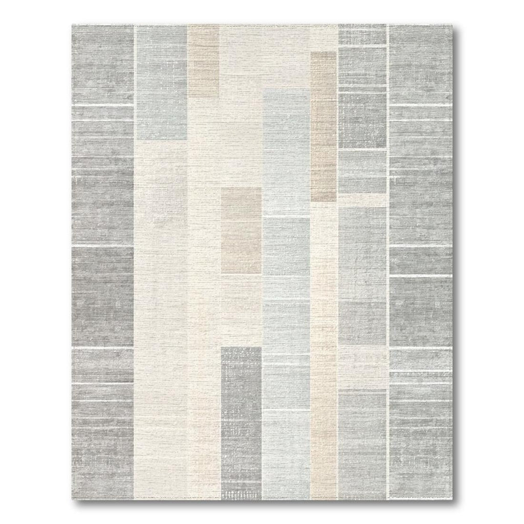 Serene Geometric Neutral Rug
