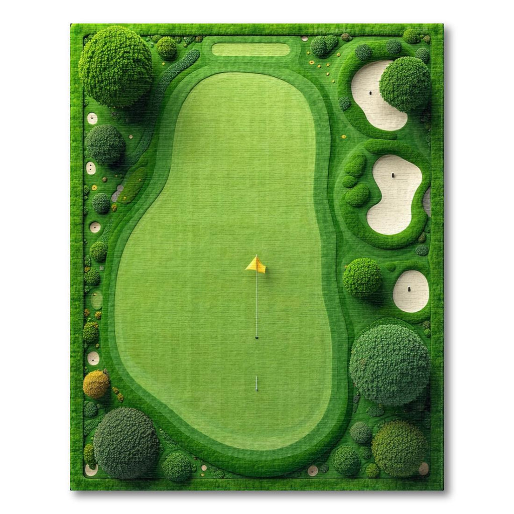Serene Green Golf Course Rug