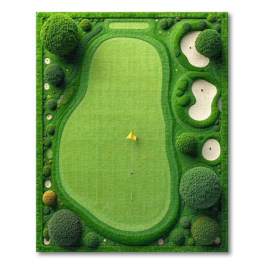 Serene Green Golf Course Rug(Green)