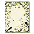 Serene Green Vine Bird Rug(Ivory)