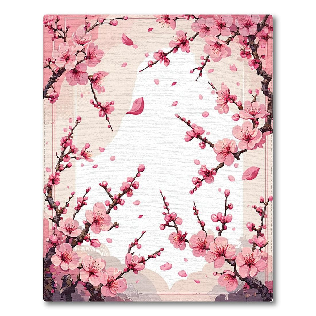 Serene Pink Cherry Blossom Rug(Pink)