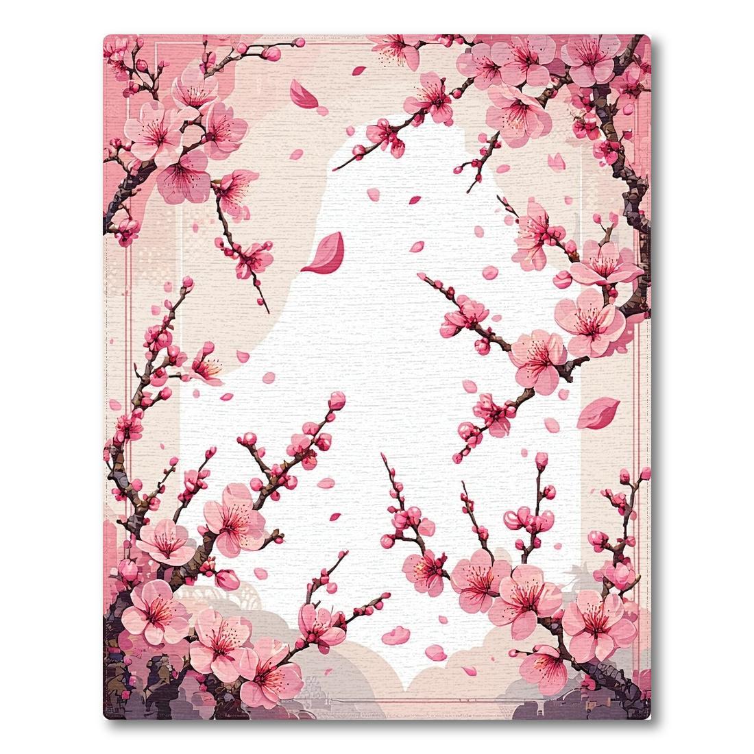 Serene Pink Cherry Blossom Rug(Pink)