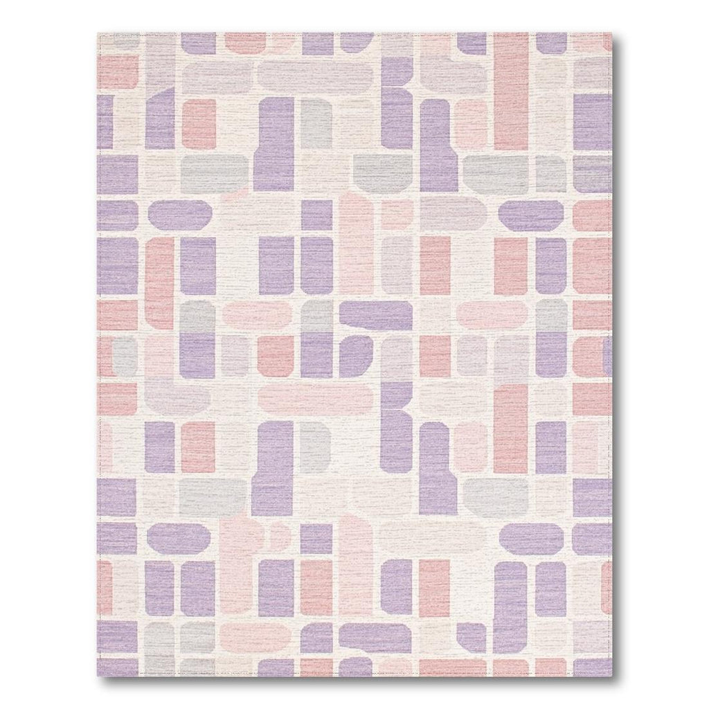 Serene Purple Pink Geometric Rug