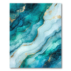 Serene Teal Blue Wavy Rug