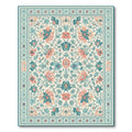Serene Teal Coral Ornate Floral Rug(Beige)