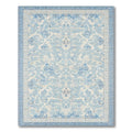 Sky Blue Ornate Floral Serene Rug(Blue)