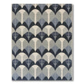 Sleek Blue Arched Geometric Rug