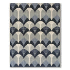 Sleek Blue Arched Geometric Rug