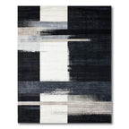 Sleek Monochrome Geometric Rug