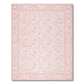 Soft Pink Floral Delicate Rug - Washable Flatwoven Chenille