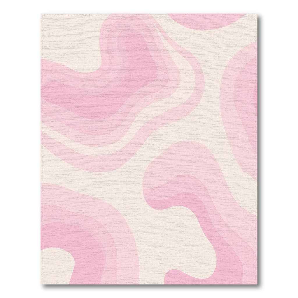 Soft Pink Wavy Dreamy Rug(Pink)