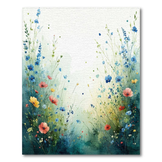 Soft Teal Floral Tranquil Rug(Blue)