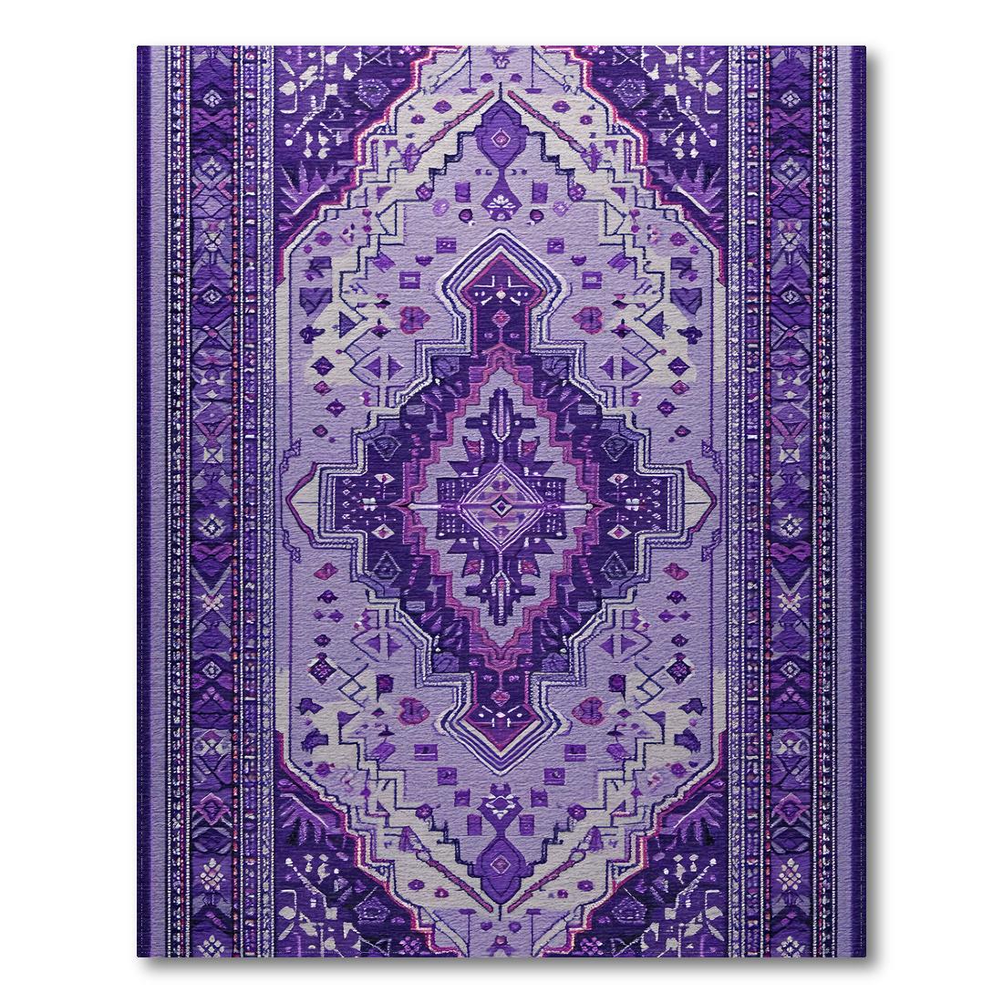 Sophisticated Purple Ornate Pattern Rug(Purple)