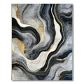Sophisticated Wavy Black Gray Gold Rug
