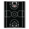 Sporty Basketball Court Black & White Rug(White)