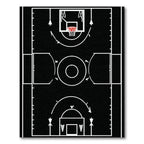 Sporty Basketball Court Black & White Rug(White)