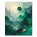 Teal Abstract Serene Landscape Rug