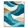 Teal Beige Flowing Calm Rug