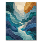 Teal Blue Scenic Tranquil Rug
