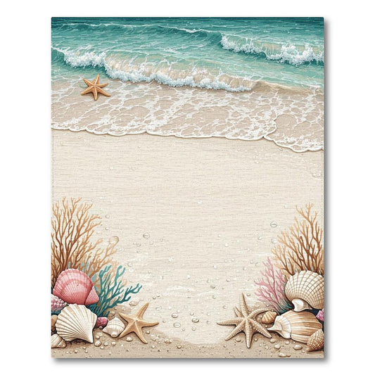 Teal Coastal Beach Serene Rug(Beige)