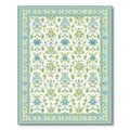 Teal & Green Floral Cheerful Rug(White)