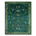 Teal Insect & Floral Whimsical Rug(Green)