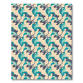 Teal Navy Wavy Modern Rug(Beige)