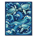 Teal Ocean Turtles Calming Rug