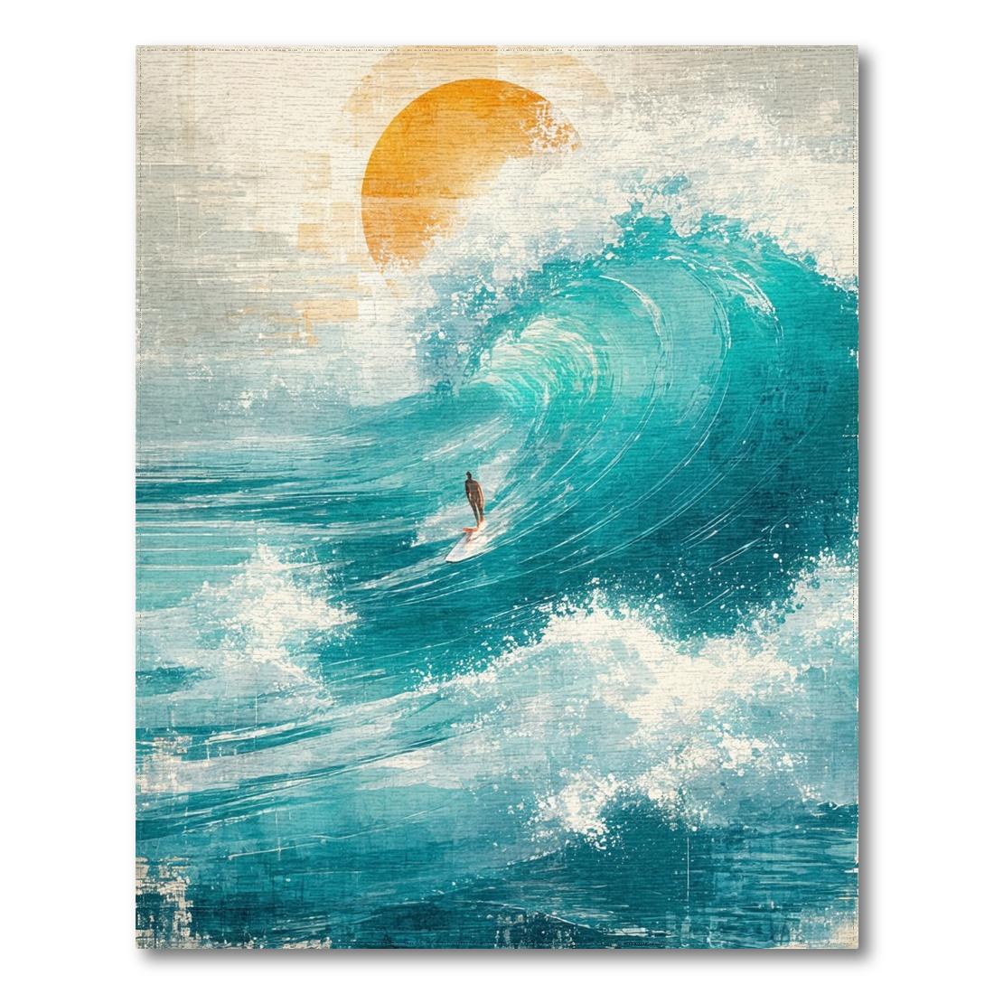 Teal Ocean Wave Adventure Rug