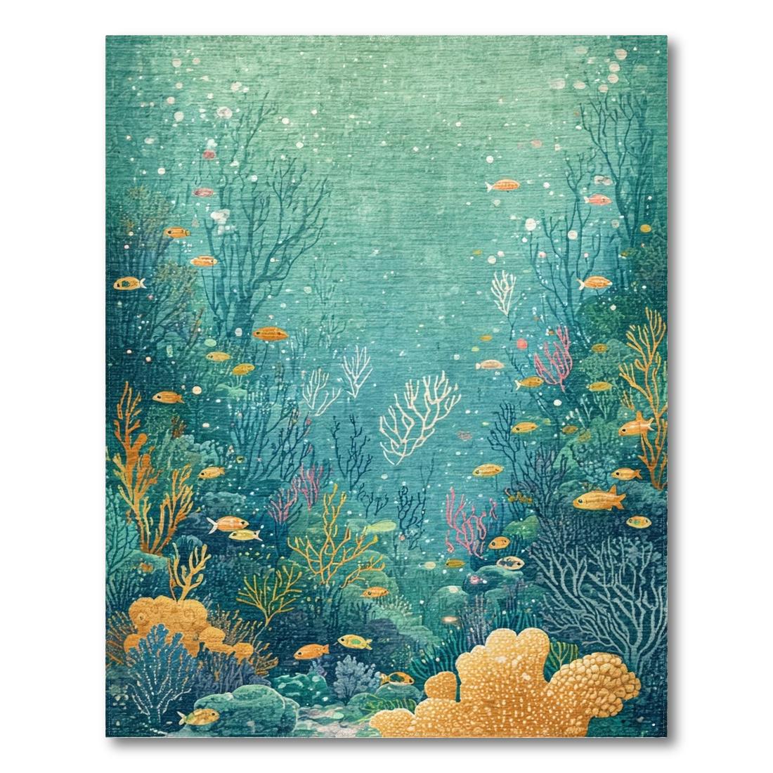 Teal Oceanic Serene Rug(Blue)
