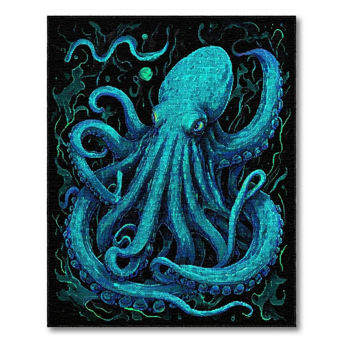 Teal Octopus Mystical Rug