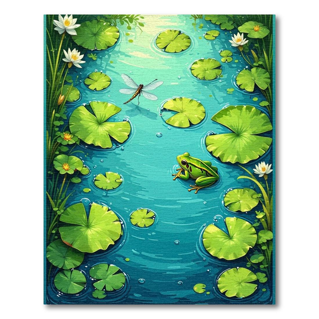 Teal Pond Life Serenity Rug(Green)