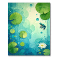 Teal Serene Aquatic Lily Pad Rug(Blue)
